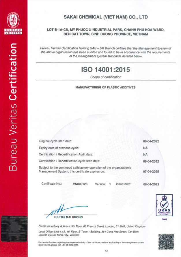 Nhận chứng chỉ ISO 14001